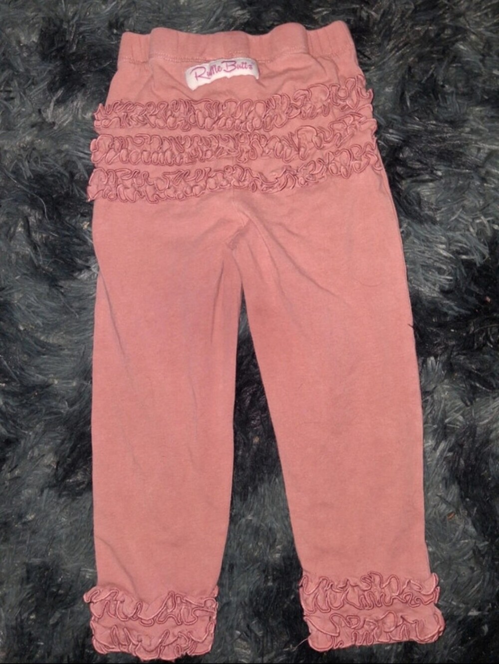 Ruffle Butts Mauve Ruffle Back & Hem Leggings